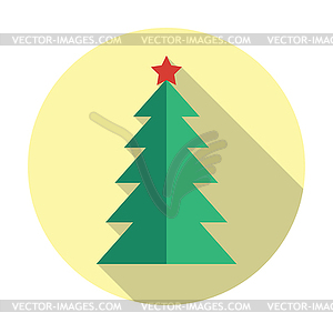 Christmas tree flat icon - vector clipart