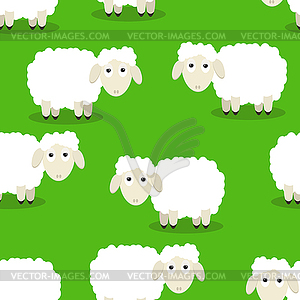 Seamless pattern of funny sheep - vector image