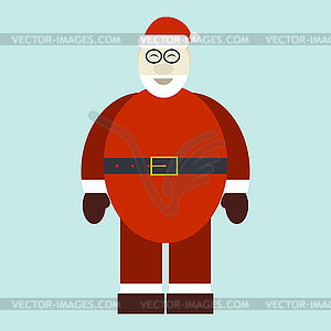 Flat smiling Santa Claus - vector clipart