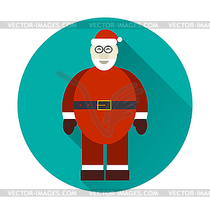 Flat icon of smiling Santa Claus - vector image