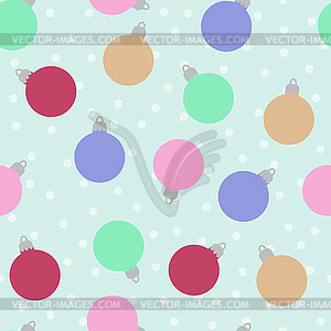 Pattern with colorful balls and snowflakes - vector clip art