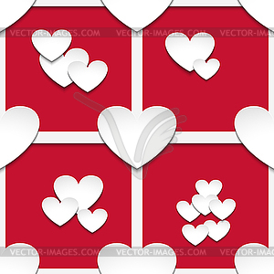 Hearts with shadow - vector image