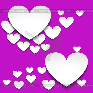 Hearts with shadow - vector clipart