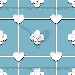 Hearts and flowers with shadow - vector clipart