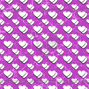 Hearts with shadow - vector image