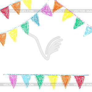 Wax crayon party bunting - vector image