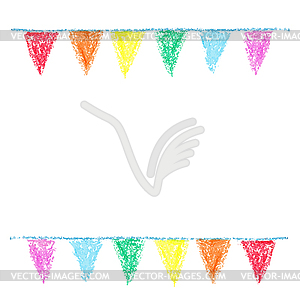 Wax crayon party bunting - stock vector clipart