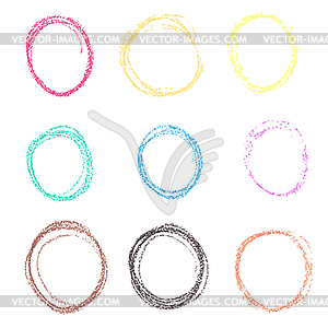 Set of colored spots of wax crayon - vector clip art