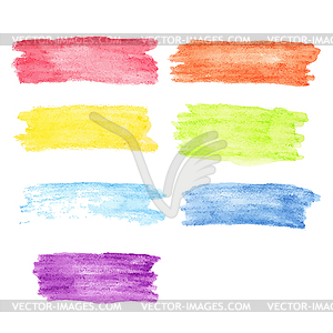 Rainbow watercolor stains set - vector image