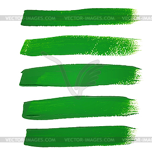 Green ink brush strokes - vector image