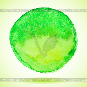 Green watercolor paint circle - vector clipart