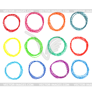 Set of colored spots of pastel crayon - vector clip art