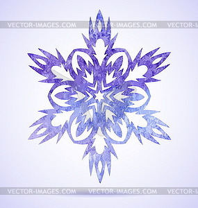 Акварель синего цвета Рождество снежинку - изображение векторного клипарта