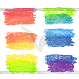 Set of rainbow watercolor banners - vector image