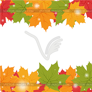 Autumn background with maple leaves - vector clip art