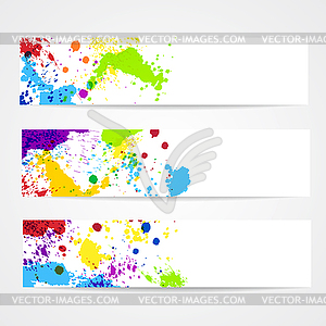 Watercolor splash banners - vector clipart