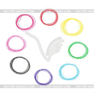 Colorful pencil circles set - stock vector clipart