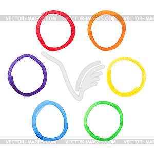 Colorful watercolor circles set - vector image