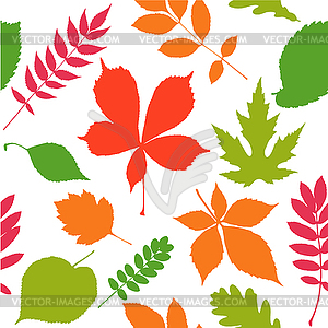 Seamless pattern background. Autumn leaves - vector image