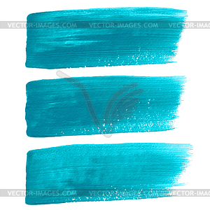 Turquoise ink brush strokes - vector clip art