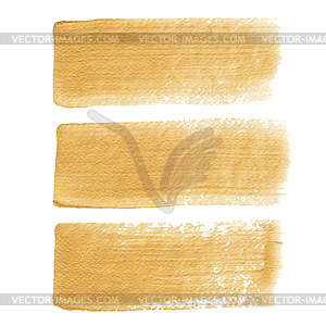 Gold acrylic brush strokes - vector clipart