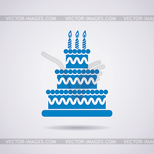 Big birthday cake icon - vector clipart