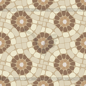 Tile mosaic floor, stone background pattern - vector image