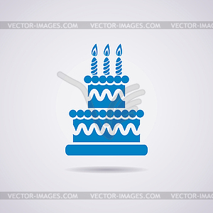 Big birthday cake icon - royalty-free vector image