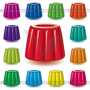 Colorful gelatin jelly assortment - vector image
