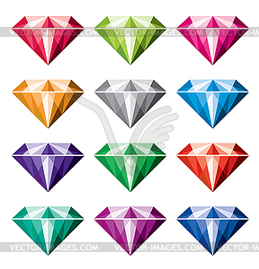 Collection of diamonds - vector clipart