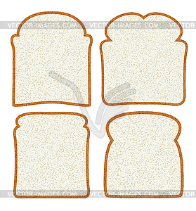 Collection of white bread slices - vector image