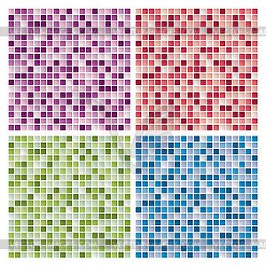 Abstract mosaic tile backgrounds - vector clipart