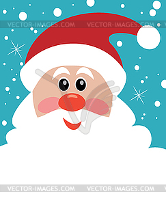 Christmas santa with big beard - vector clipart