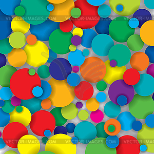Pattern of colorful circles with shadows - vector clipart