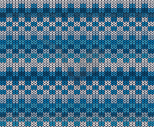 Winter blue knitted pattern - vector clip art