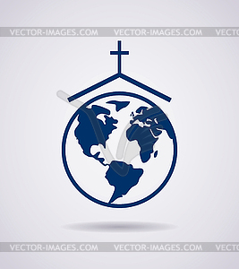 Symbol or icon of church - vector clipart