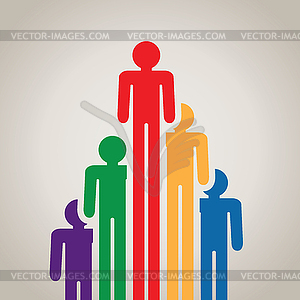 Abstract colorful symbols people - vector image