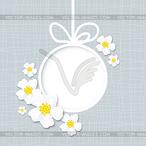Spring greeting card with flowers - vector image