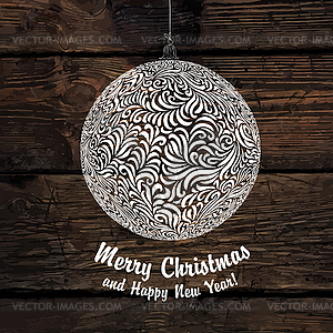 Merry Christmas Ball - vector clip art