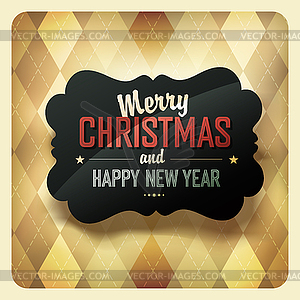 Christmas Design On Argyle Background - vector clip art