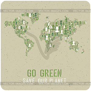 Go Green. Ecology Poster Concept.  - royalty-free vector clipart