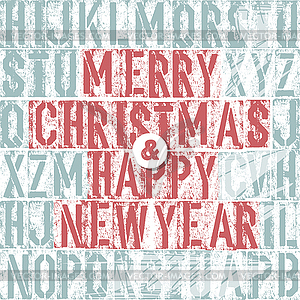 Merry Christmas Letterpress Concept - color vector clipart