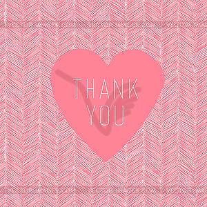 Thank You Card With Heart Label - vector clipart / vector image