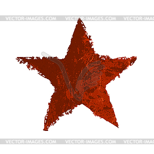 Red grunge star - color vector clipart