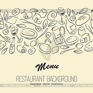 Seamless Resaurant Background With Copyspace - vector clipart