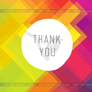 Thank you card colorful - royalty-free vector clipart