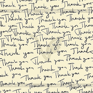 Hand-drawn Thank you seamless pattern - vector clipart