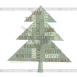 Vintage Christmas Tree - vector image