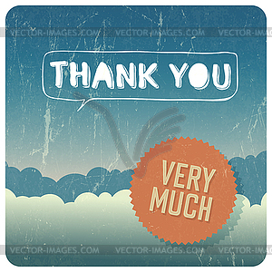 Vintage Thank You card - vector clip art