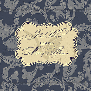 Vintage wedding invitation card - vector image